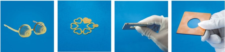 StrongMini Faserlaser Metallschneidanlage Anwendbare Materialien Mit StrongMini bearbeitbare Materialien
