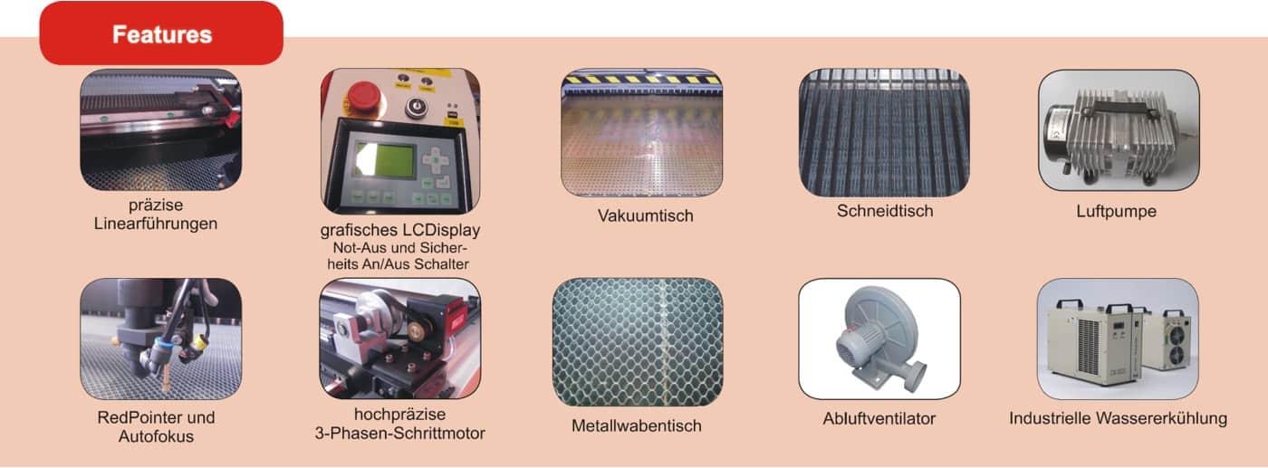 Ausstattung der tt-600 Lasermaschine