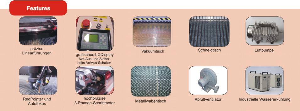 Ausstattung einer CO₂-Lasermaschine